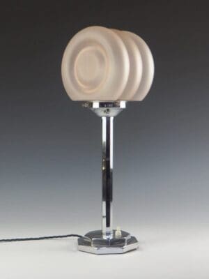 Art Deco Lamp with 1920s Rare Art Deco Pink Globe