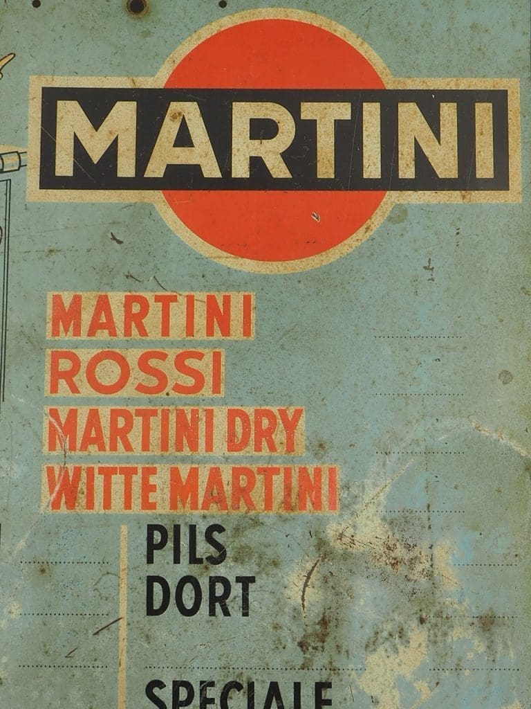 1950s Martini Advertising Drinks Sign Jockey Leon