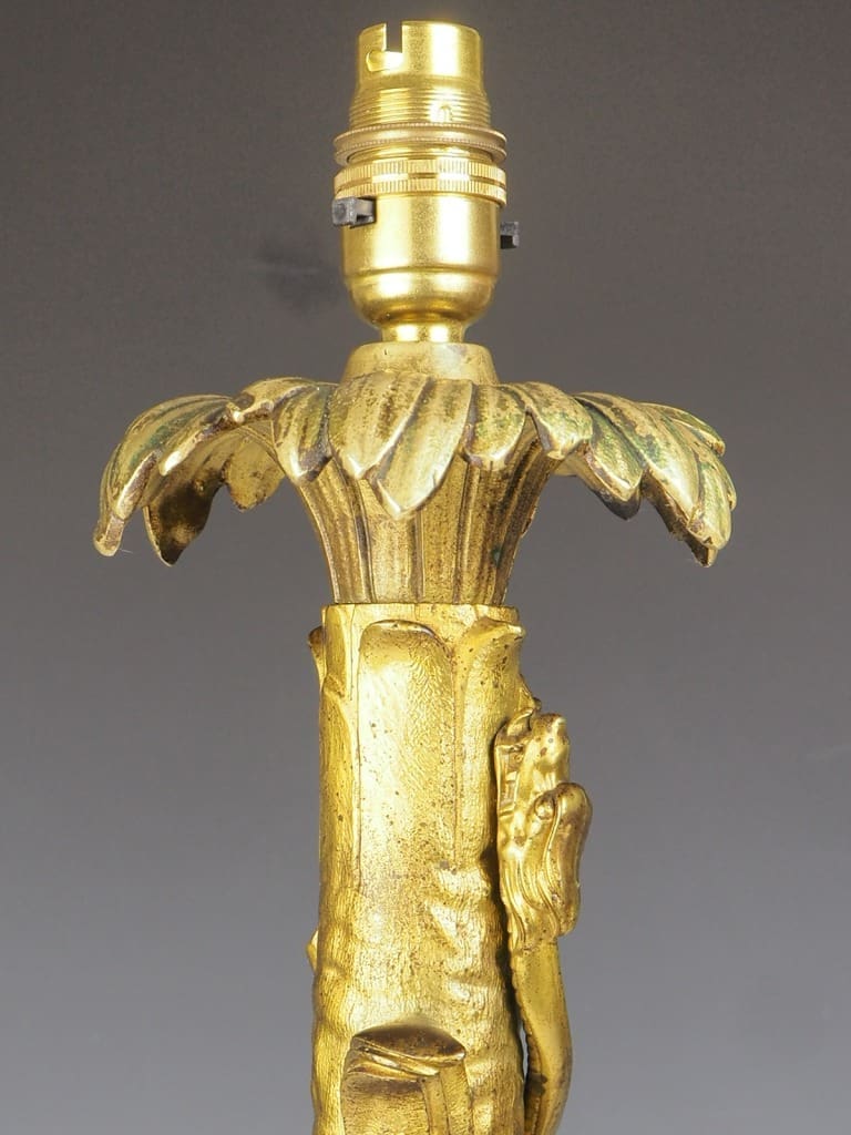 Impressive Gilt Laquared Tree with Serpent Snake Table Lamp&nbsp;