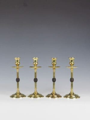 Set of Four of Arts and Crafts Beehive Candle Holders 9″