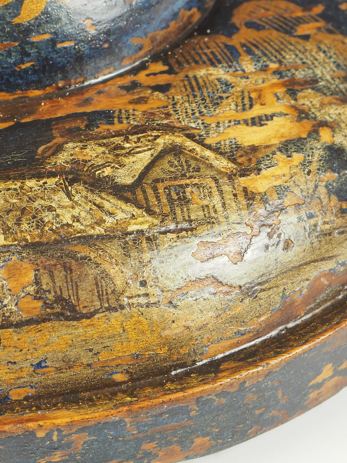 Antique Blue Chinoiserie Table Lamp