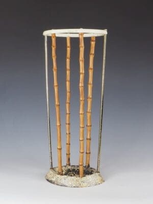 Antique British Artis Bamboo & Cast Iron Umbrella Stickstand