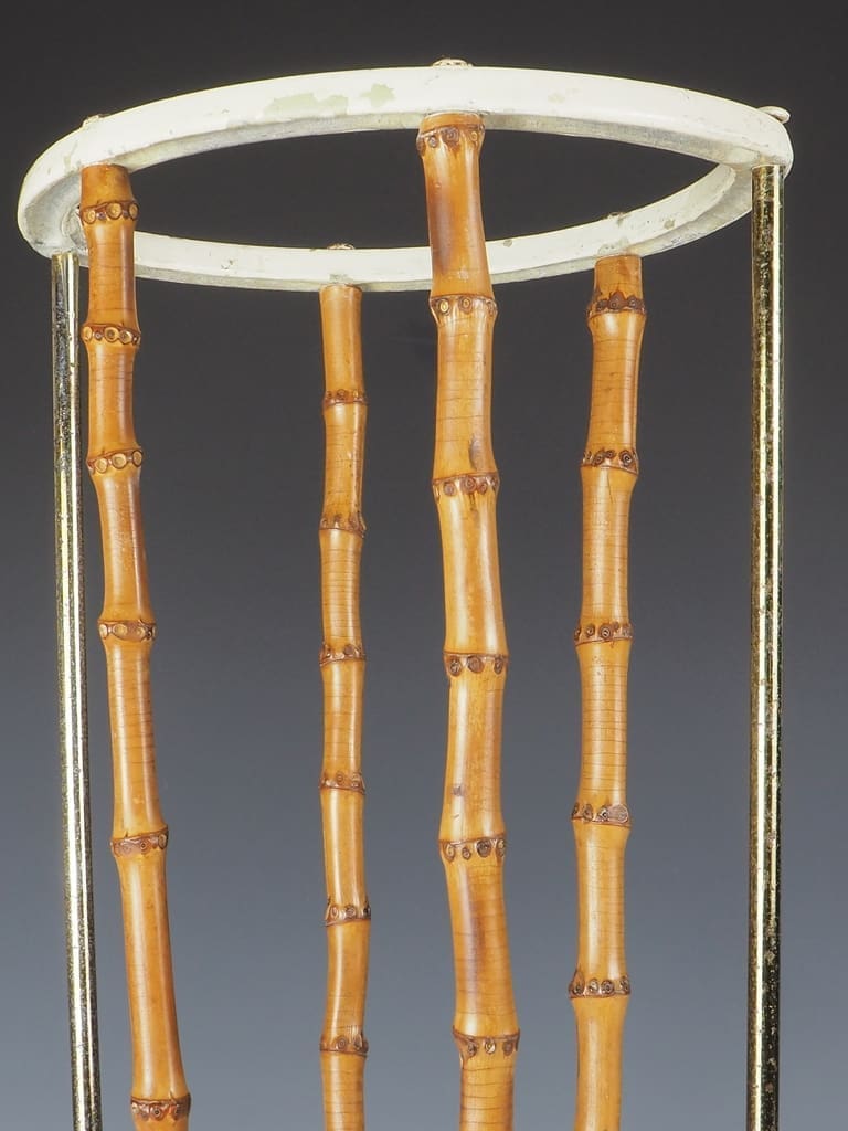 Antique British Artis Bamboo & Cast Iron Umbrella Stickstand