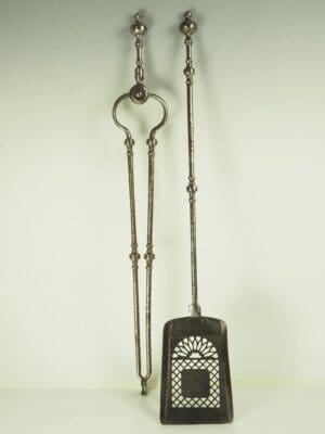 Antique Companion Set of Two Georgian Steel Fireside Tools