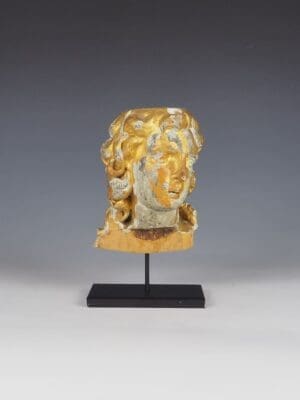 Antique Gilt Carved Head Sculpture - Alexander The Great