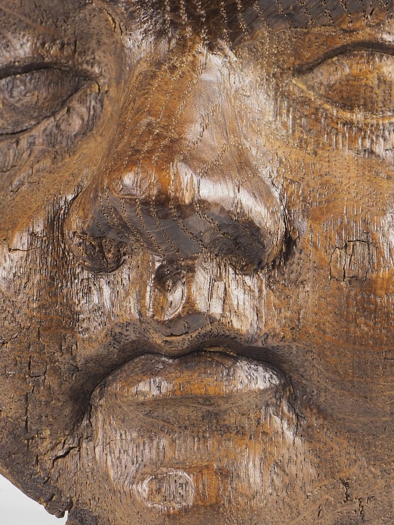 Antique Carved Oak Cherub Head Wall Hanging