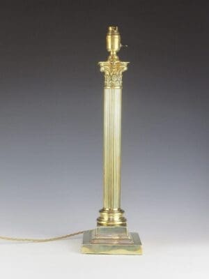 Exquisite 19th Century Brass Corinthian Table Lamp