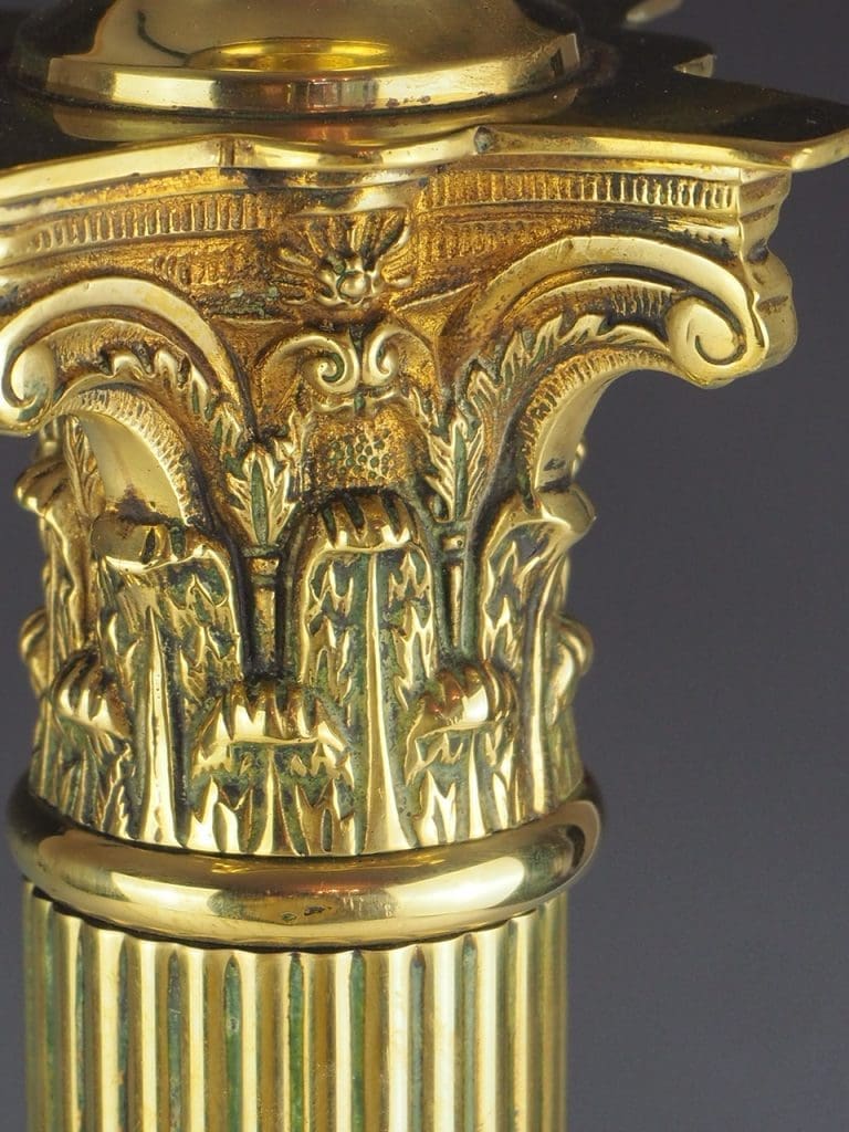Exquisite 19th Century Brass Corinthian Table Lamp