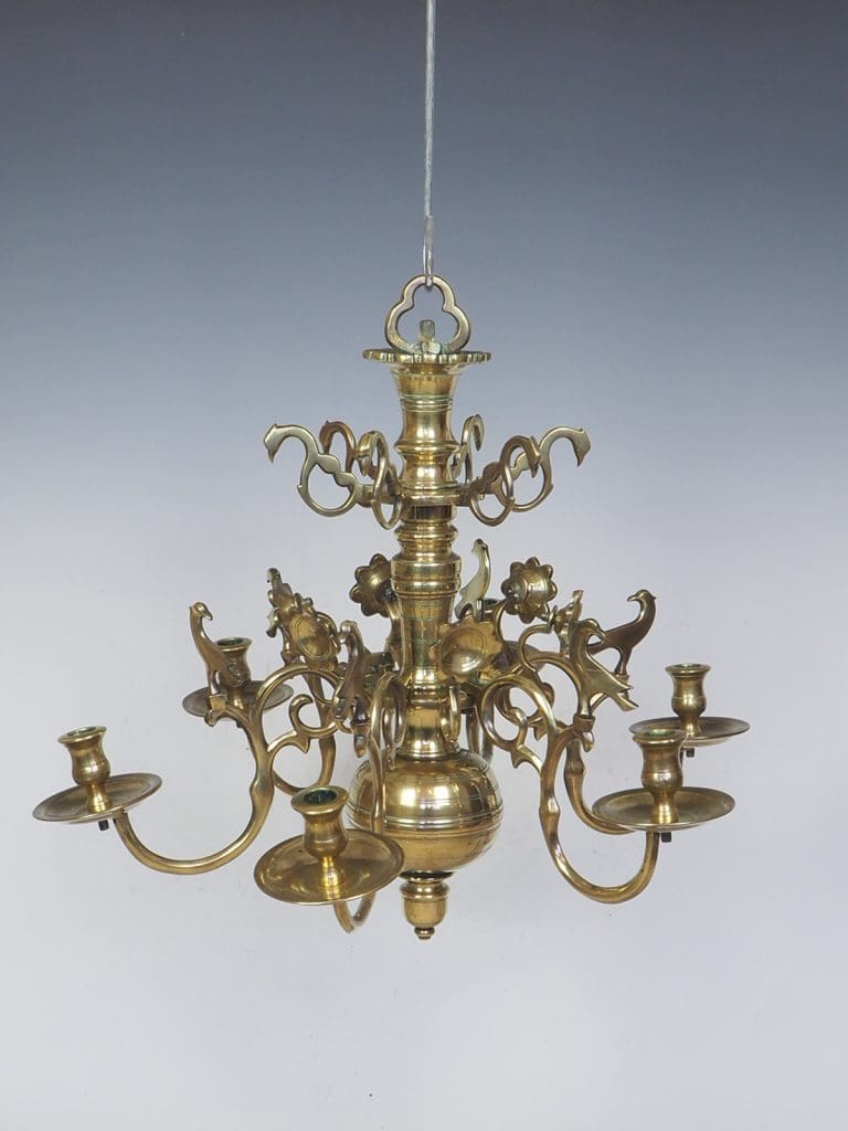 17th Century Dutch Flemish Brass Chandelier