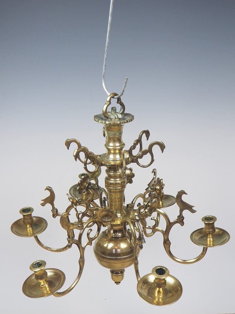 17th Century Dutch Flemish Brass Chandelier
