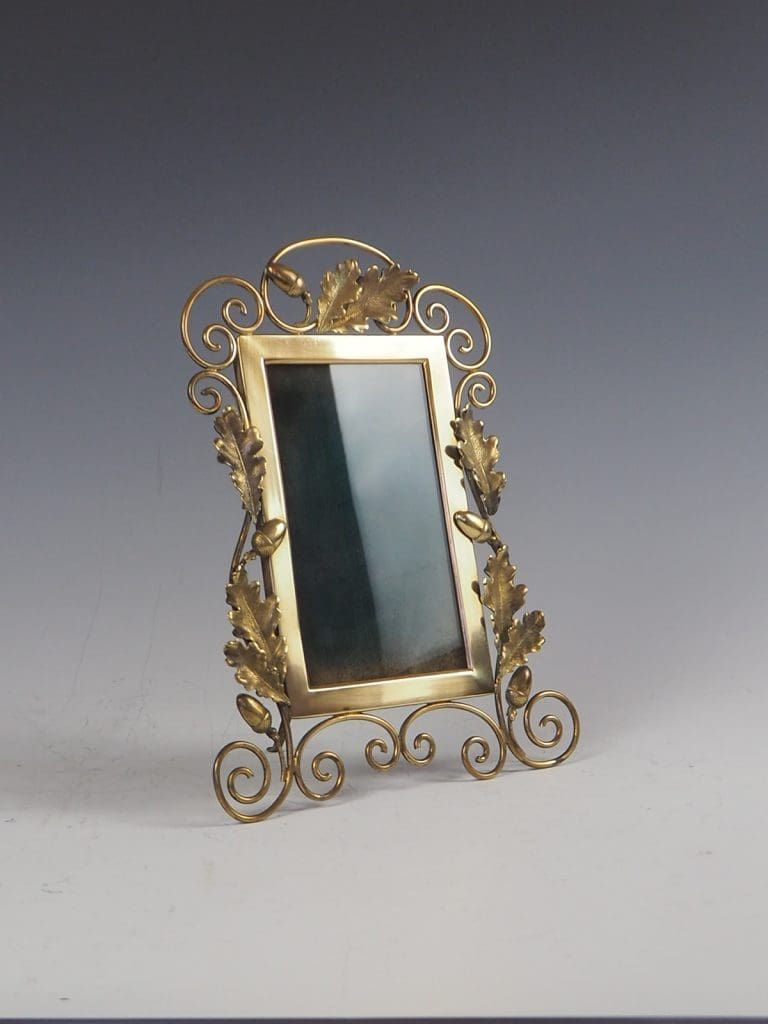 An exquisite Art Nouveau 19th Century Brass Photo Frame "Acorn" Design