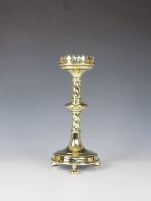 Antique 19th Century Brass Gothic Revival Church Candle Holder