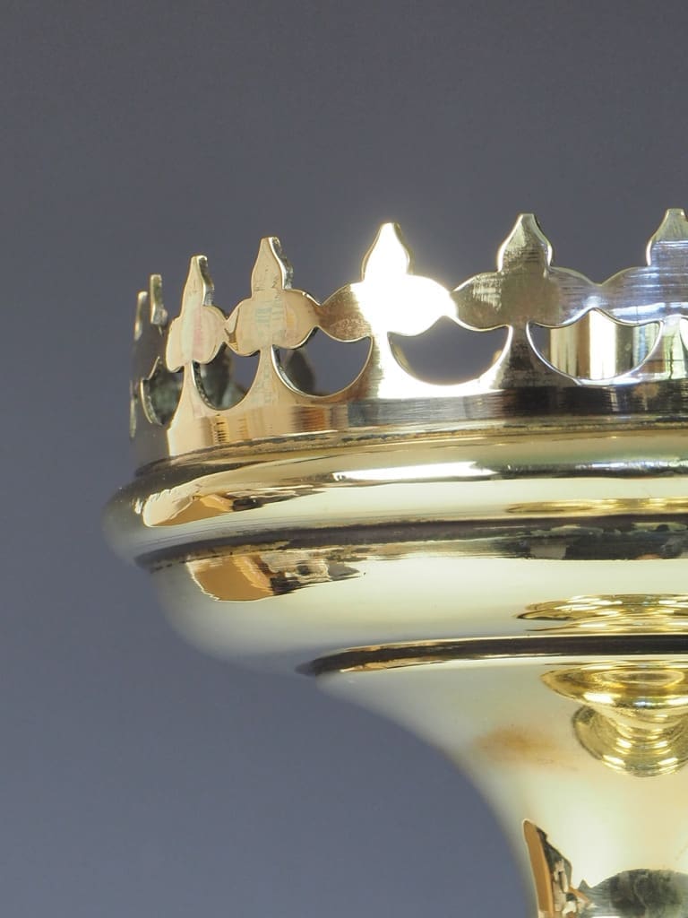 Antique 19th Century Brass Gothic Revival Church Candle Holder