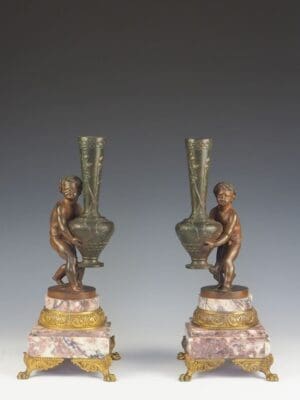 Pair of 19th Century French Cherub 'Putti' Flower Vases