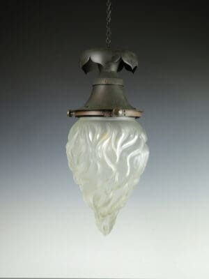 Antique Large Flame Globe Hallway Pendant