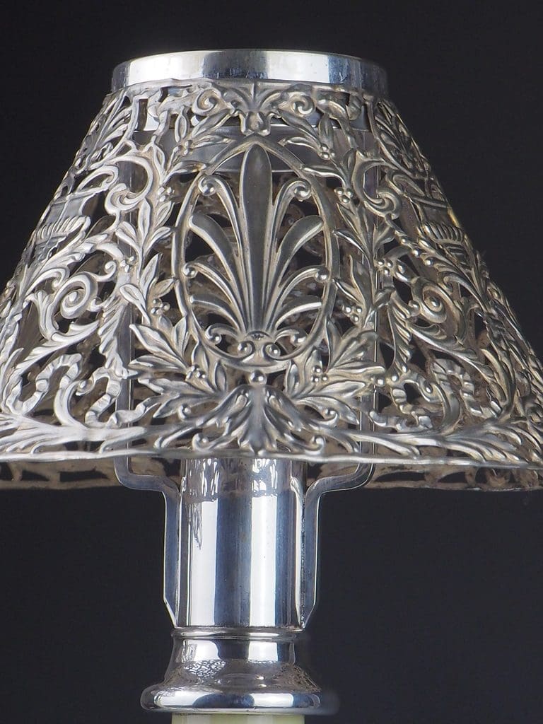 Exceptional Gorham and Henry Webster Silver Plate Candle Lamps