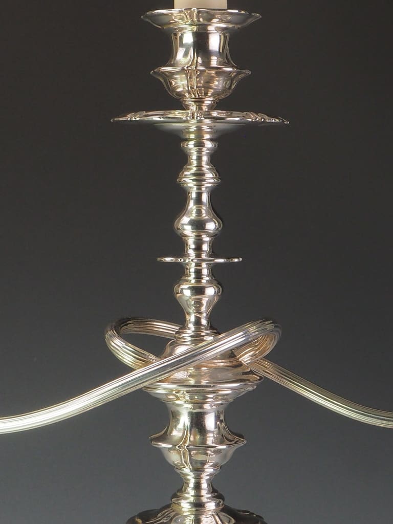 Antique Art Nouveau Silver Plate Candelabra Lamp &ndash; Elegant Table Lighting