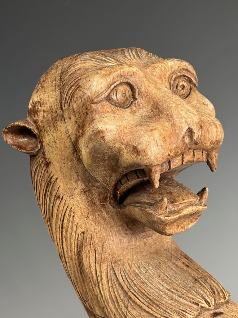 Pair of Antique Hand-Carved Wooden Griffin Figures &ndash; Exquisite Architectural Salvage&nbsp;