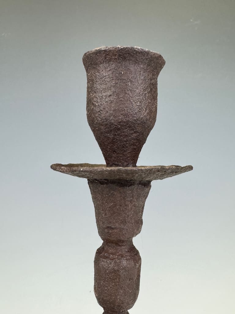 18th Century Flemish Hand Forged Iron Candle Holders &ndash; Antique Pair