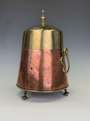 19th-Century Dutch Copper and Brass 'Doofpot' (Ember Pot)
