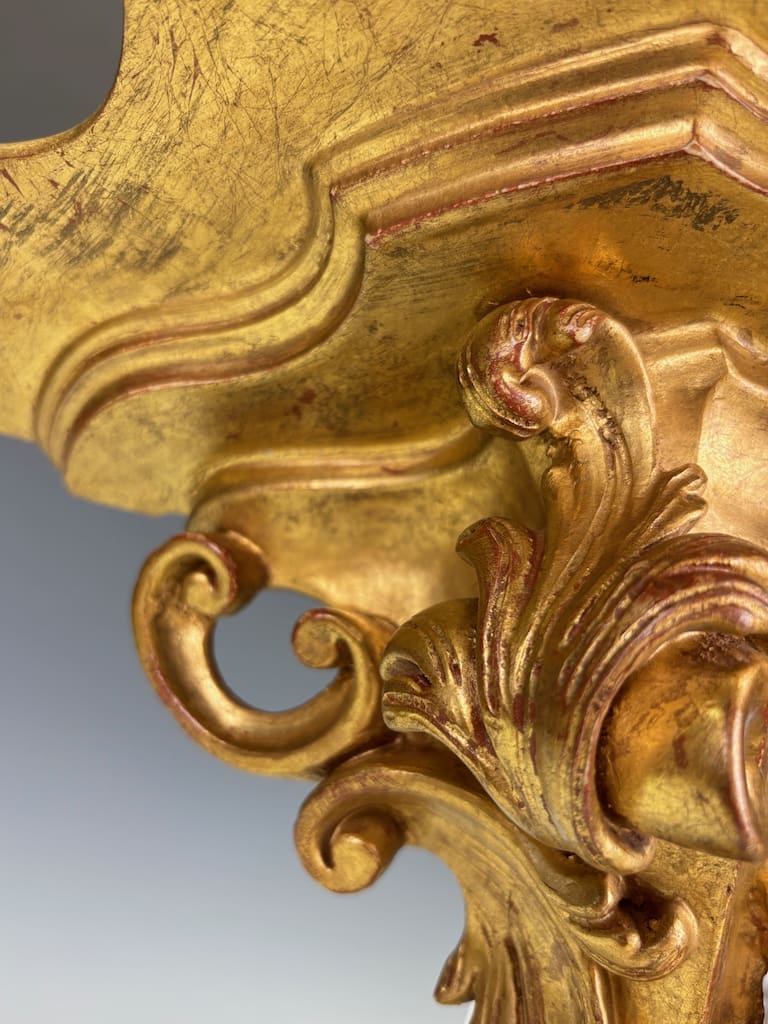 Antique Italian Rococo Revival Giltwood Wall Bracket