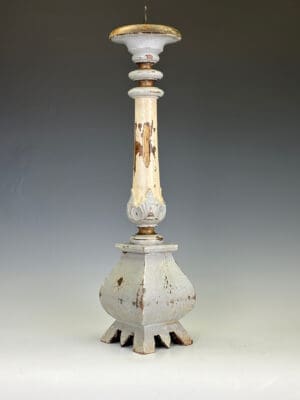 A Swedish Carved Wooden Candlestick, Circa 1870