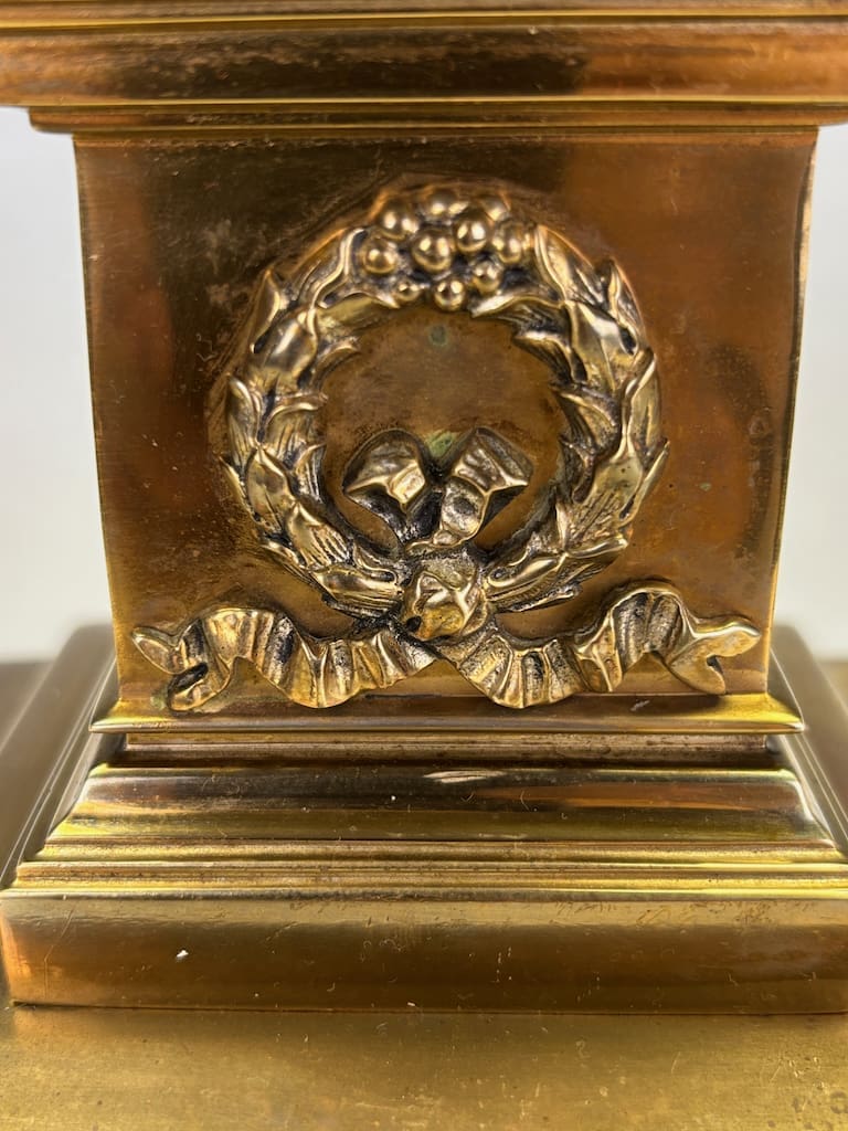 Antique Neoclassical Corinthian Column Oil Lamp by Hinks Emley & Sons