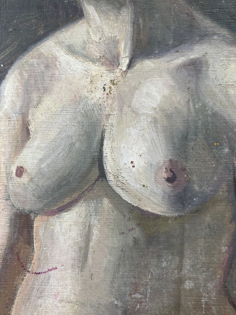 Antique Art | Geoffrey Underwood &ndash; Standing Female Nude in Studio (c. 1950)