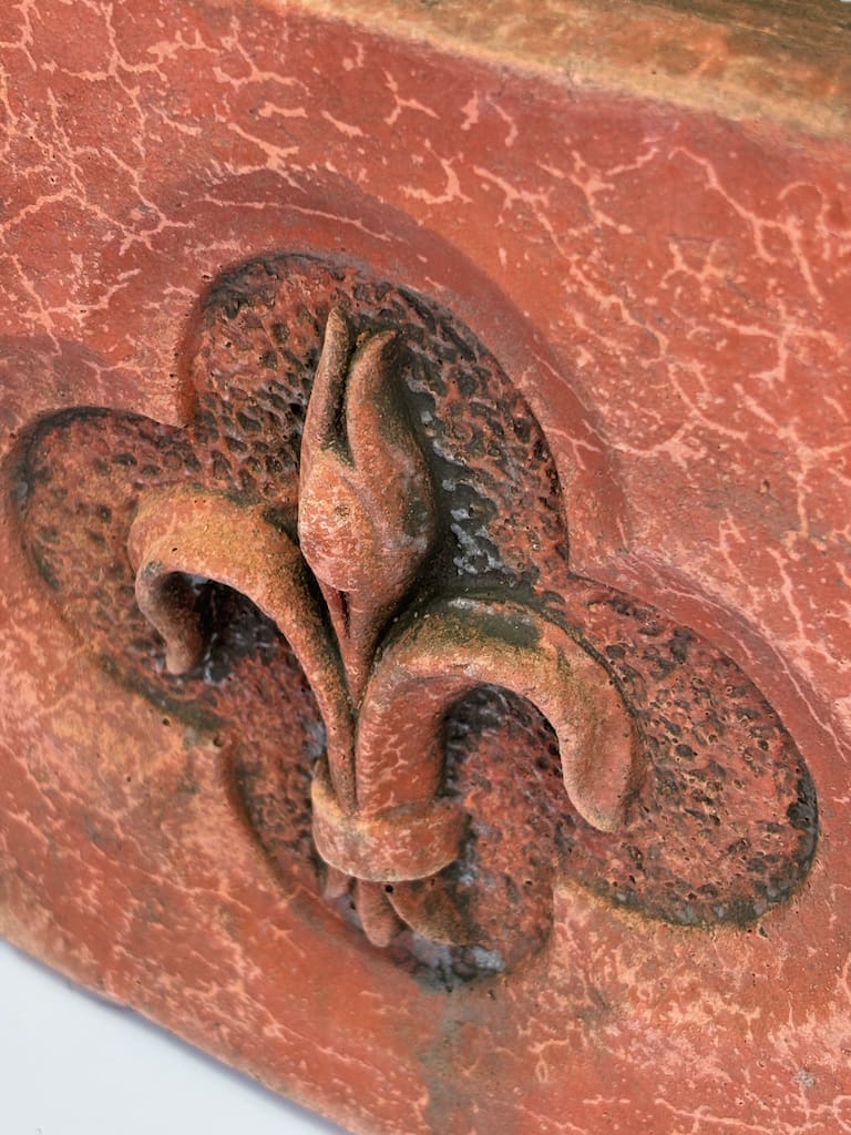 Pair of Antique Terra Cotta Architectural Moulds &ndash; Fleur-de-Lis & Rosette, Circa 1880&ndash;1910