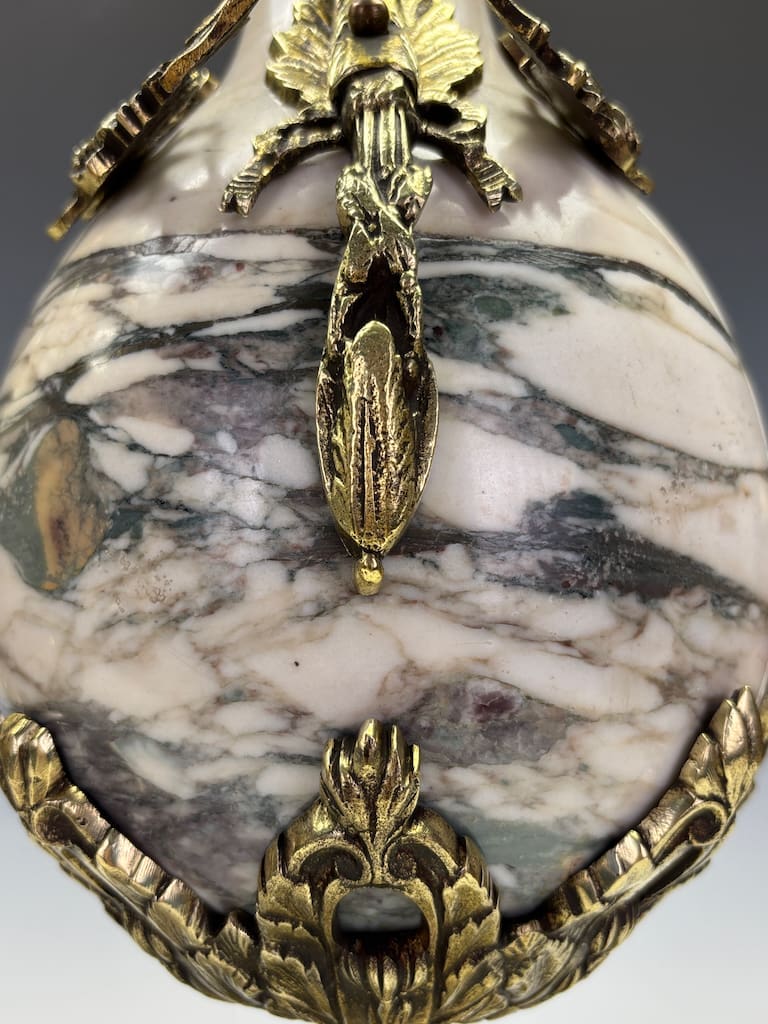 Superb Pair of French Late 19th-Century Marble & Ormolu Urns Converted to Lamps, Neoclassical