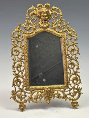 Antique Gilt Bronze Freestanding Mirror