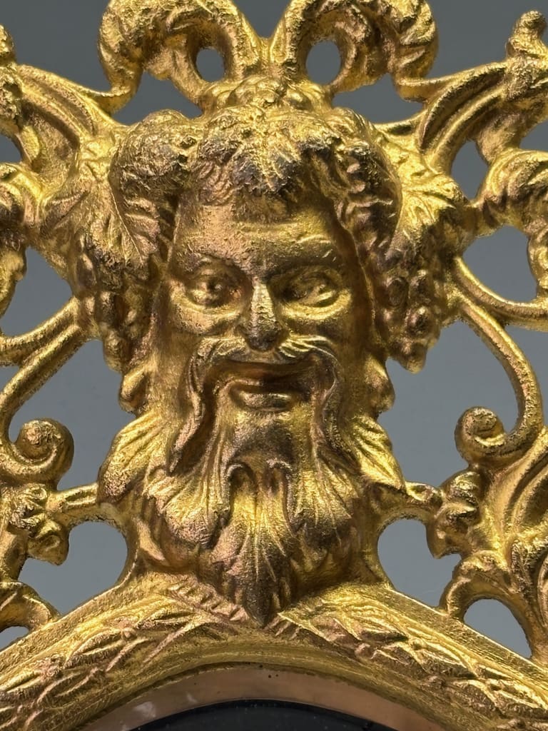 Antique Gilt Bronze Freestanding Mirror