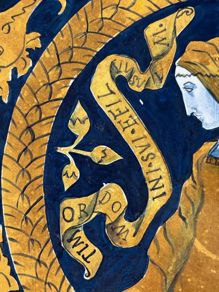 Antique Maiolica Portrait Charger 1886 &ndash; Renaissance Revival Ceramic Plate