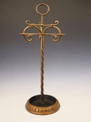 Fine Gilded Hand-Forged Wrought Iron Stick or Umbrella Stand
