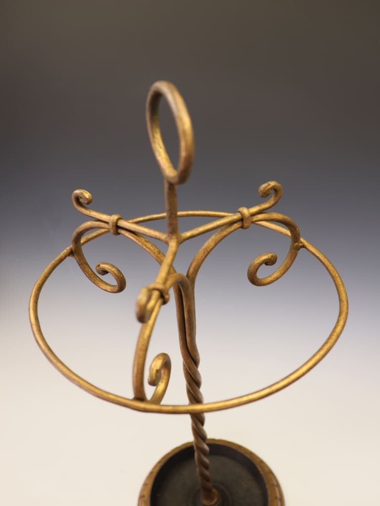 Fine Gilded Hand-Forged Wrought Iron Stick or Umbrella Stand