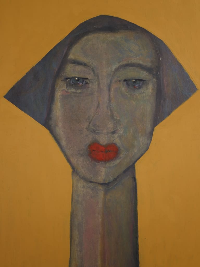Art | Head Mistress &mdash; Masterful Modernist Painting by Harry Charles Tim (Framed & Signed)