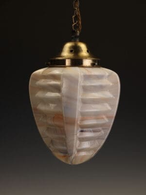 Exceptional 1920s/30s Slag Glass Ceiling Pendant with Original Gallery