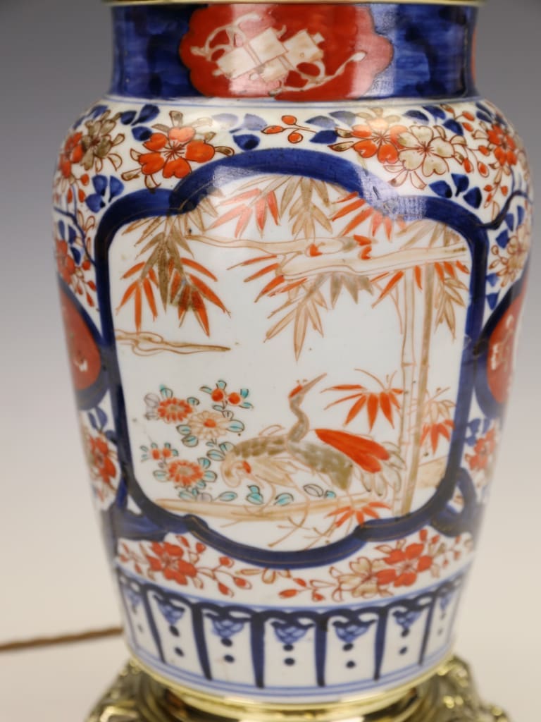 A Charming Meiji Period Japanese Imari Porcelain Table Lamp