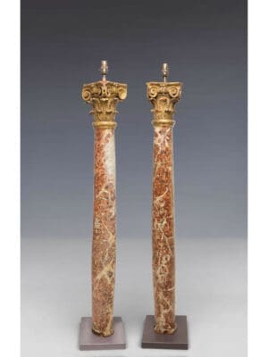 A Fine Pair of Neoclassical Floor-Standing Corinthian Column Lamps