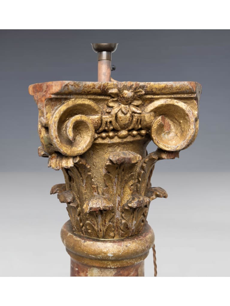 A Fine Pair of Neoclassical Floor-Standing Corinthian Column Lamps