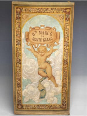 A Monumental Italian Devotional Painted Tapestry, 18th Century