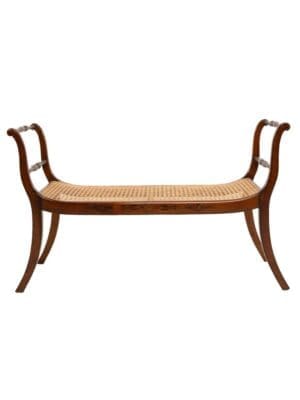 A Fine Regency Painted and Caned Window Seat, circa 1815